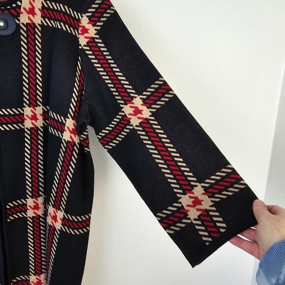 Anne Klein Jacket Women's 2X Black Red Tan Plaid Classic Career Preppy Old Money - Picture 7 of 12